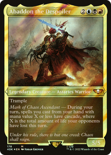Abaddon the Despoiler (Display Commander) (Surge Foil) - Thick Stock (40K-178) - Warhammer 40,000 Commander Foil