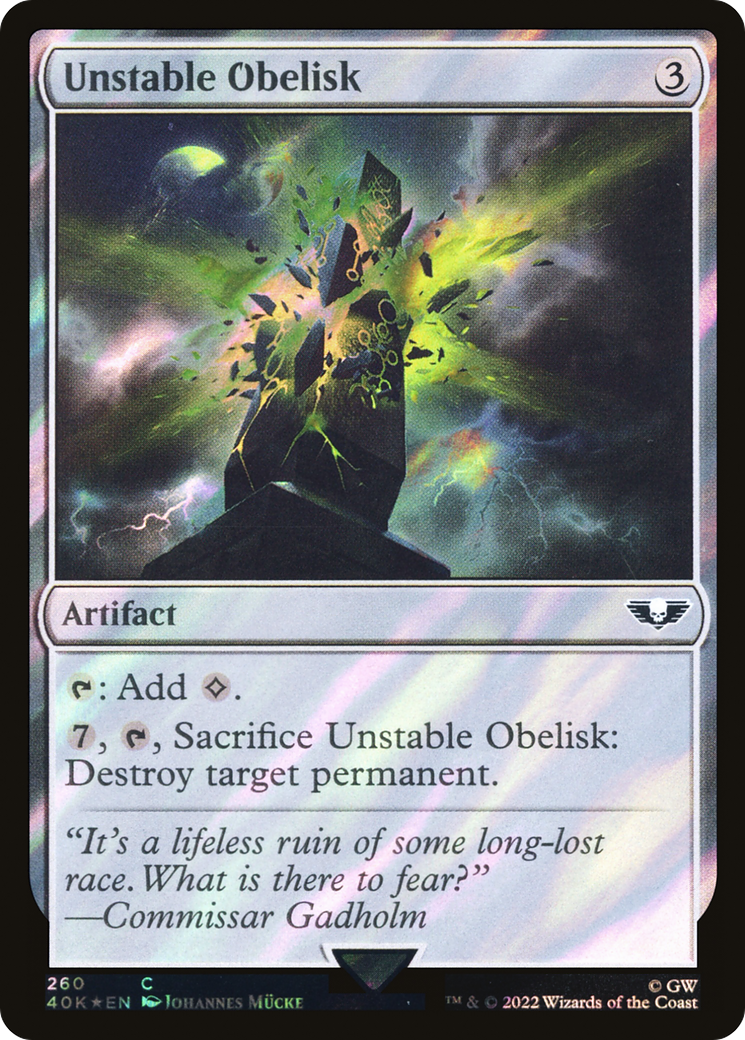 Unstable Obelisk (Surge Foil) (40K-260★) - Warhammer 40,000 Commander Foil