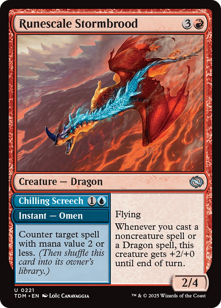 Runescale Stormbrood // Chilling Screech (TDM-221) - Tarkir: Dragonstorm Foil