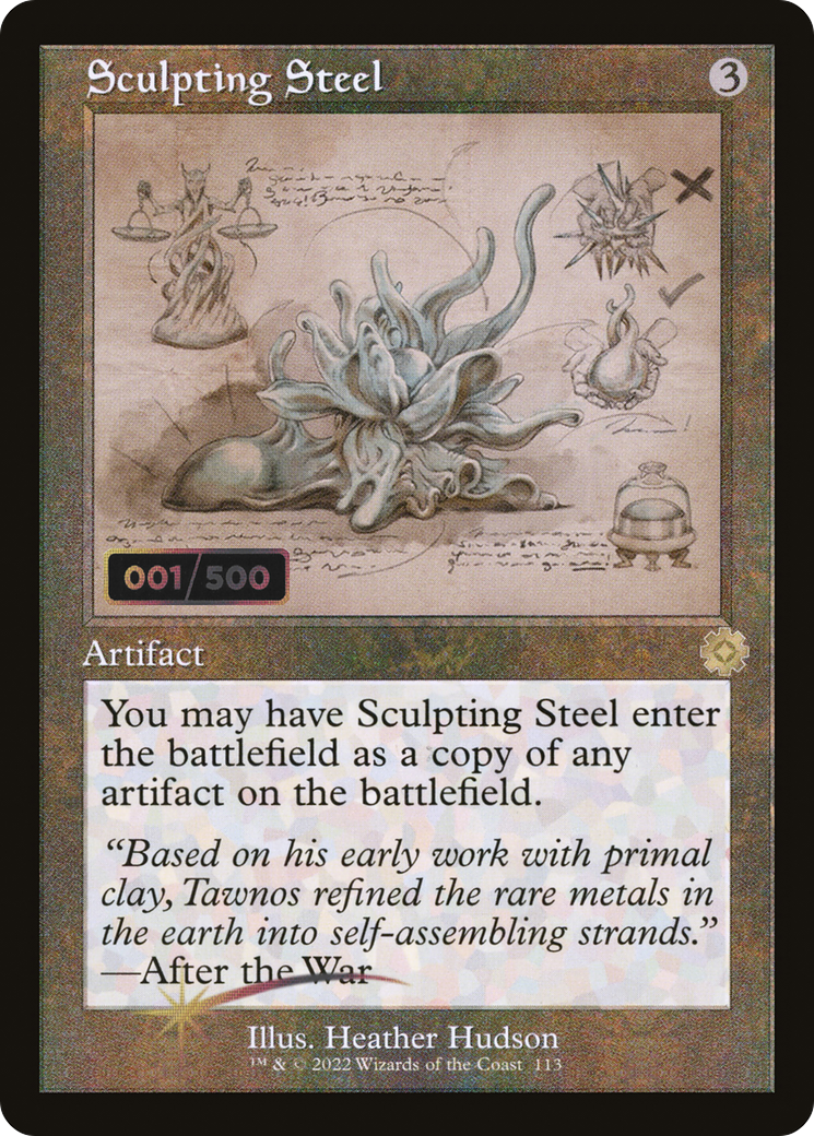 Sculpting Steel (Schematic) (Serial Numbered) (BRR-113) - The Brothers' War Retro Artifacts Foil