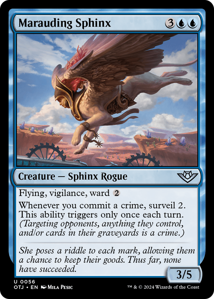 Marauding Sphinx (OTJ-056) - Outlaws of Thunder Junction Foil