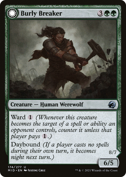 Burly Breaker (MID-174) - Innistrad: Midnight Hunt: (Double Faced Transform) Foil