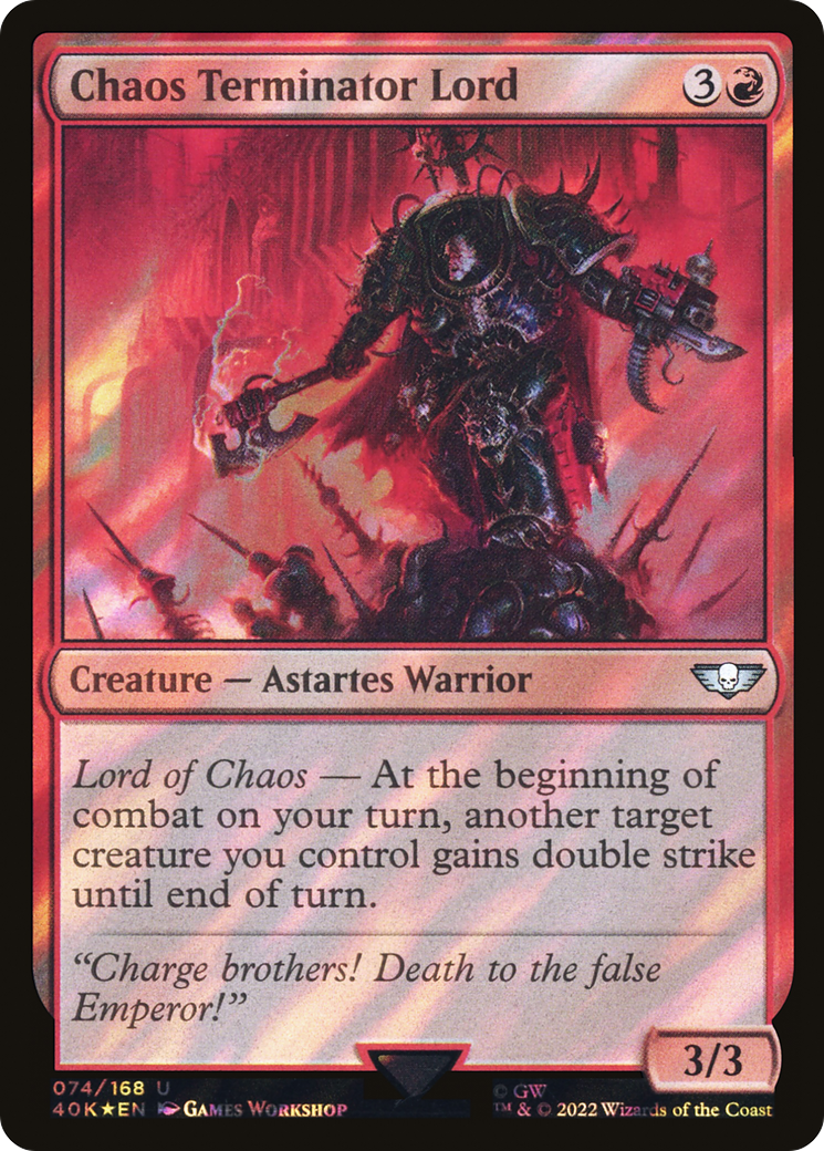 Chaos Terminator Lord (Surge Foil) (40K-74★) - Warhammer 40,000 Commander Foil