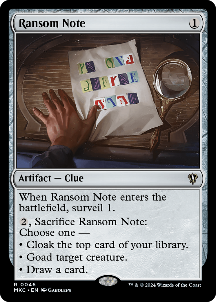 Ransom Note (V.2)⁣ - Commander: Murders at Karlov Manor⁣ (Rare)⁣ [46]