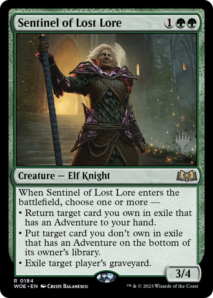 Sentinel of Lost Lore (PPWOE-184P) - Wilds of Eldraine Promos