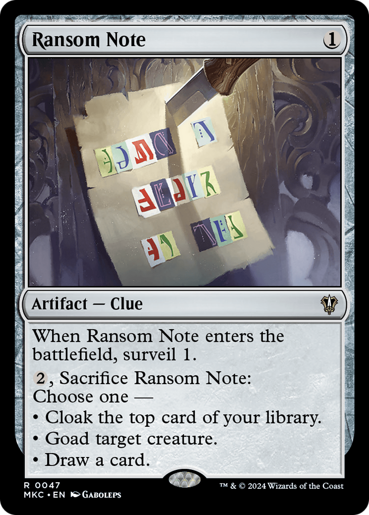 Ransom Note (V.3)⁣ - Commander: Murders at Karlov Manor⁣ (Rare)⁣ [47]