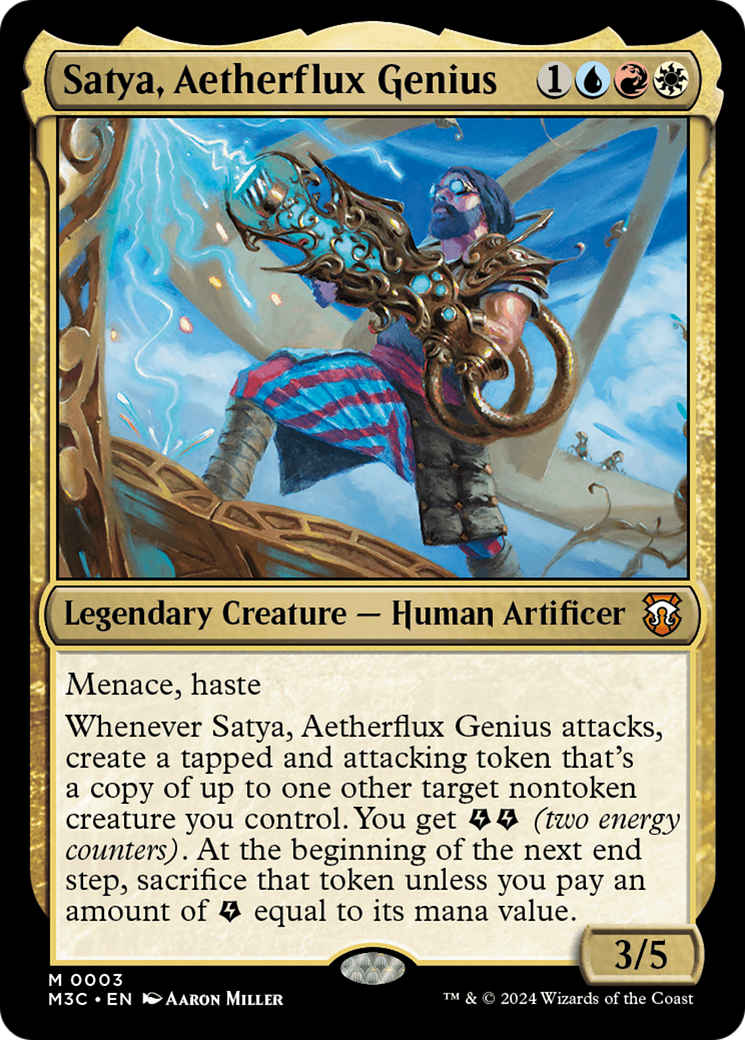 Satya, Aetherflux Genius⁣ - Commander: Modern Horizons 3⁣ (Mythic)⁣ [3]
