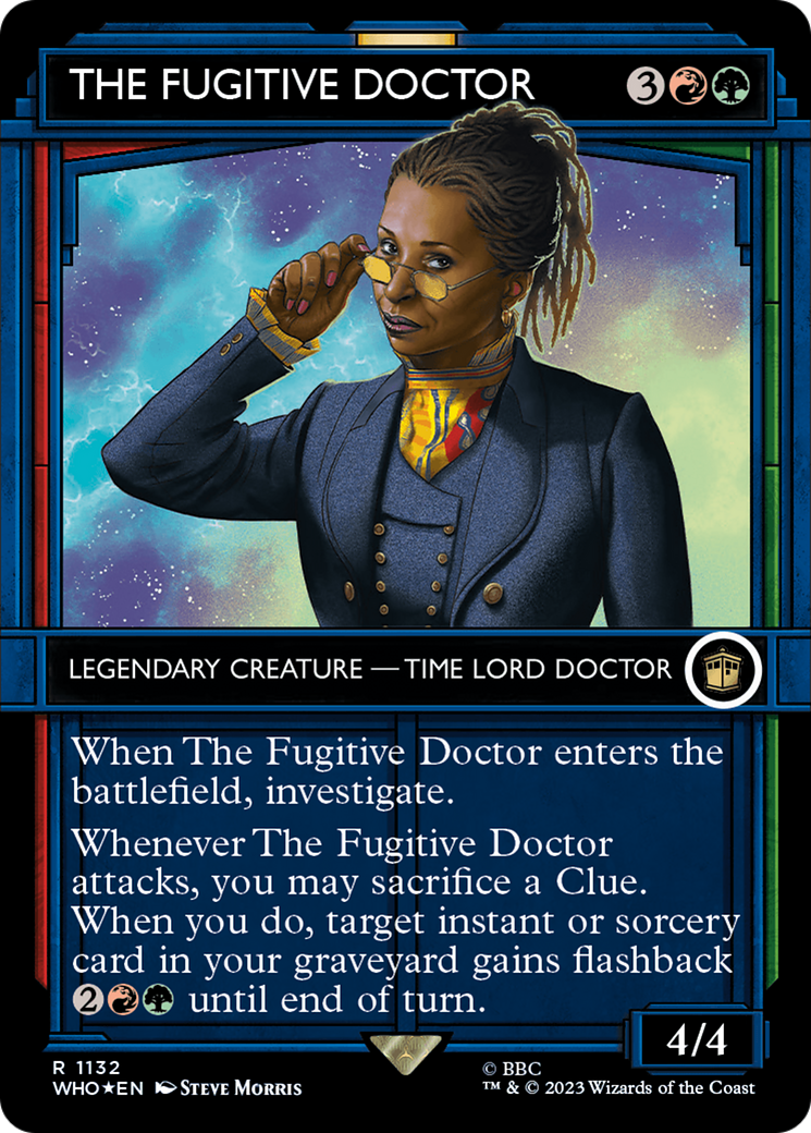 The Fugitive Doctor (Showcase) (Surge Foil) (WHO-1132) - Doctor Who: (Showcase) (Borderless) Foil