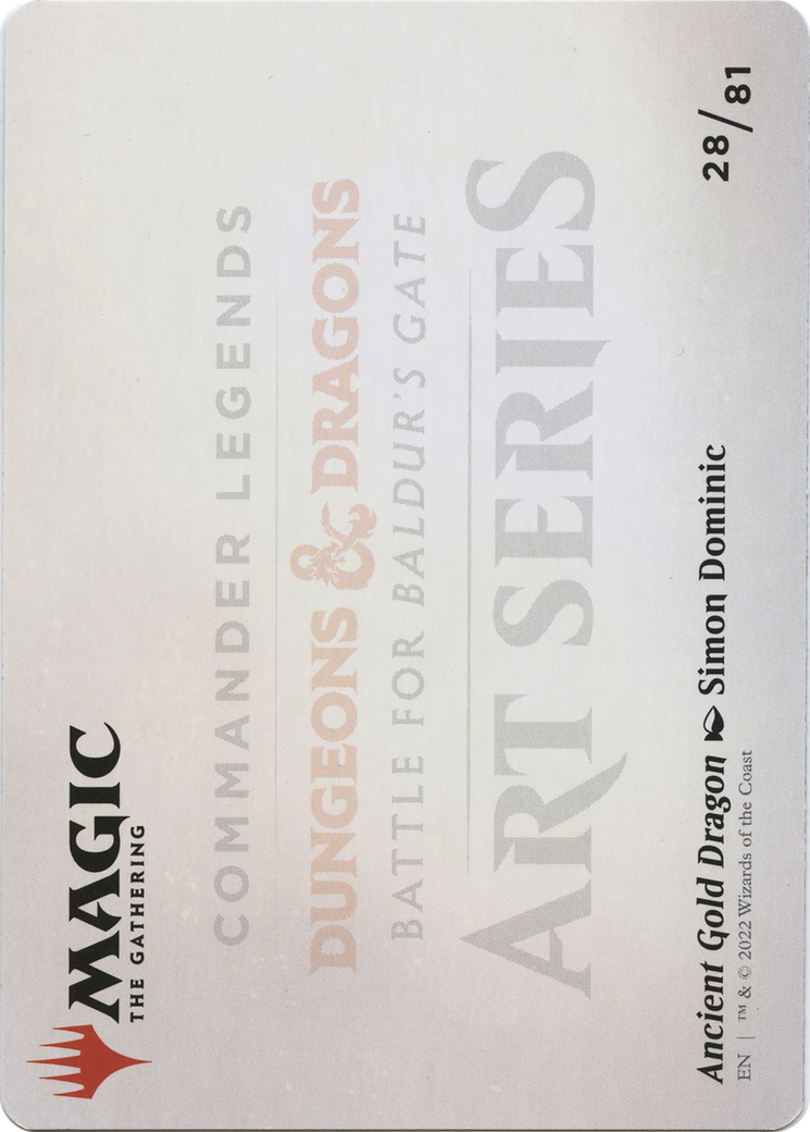 Ancient Gold Dragon // Ancient Gold Dragon (ACLB-028) - Battle for Baldur's Gate Art Series (Borderless) Foil