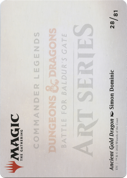 Ancient Gold Dragon // Ancient Gold Dragon (ACLB-028) - Battle for Baldur's Gate Art Series (Borderless) Foil