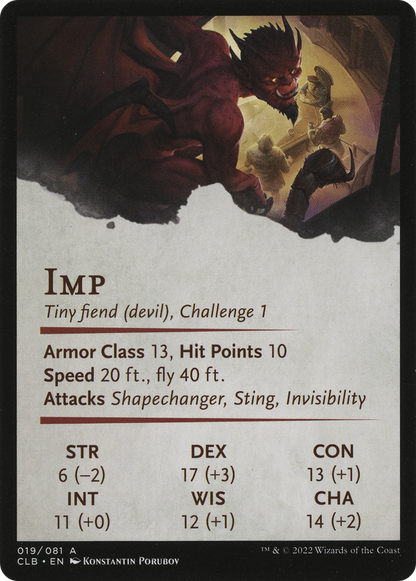 Nefarious Imp // Nefarious Imp (ACLB-019) - Battle for Baldur's Gate Art Series (Borderless)