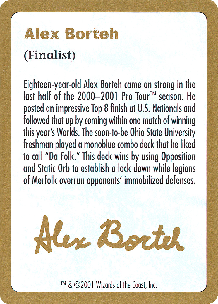 Alex Borteh Bio (WCD-) - World Championship Decks 2001