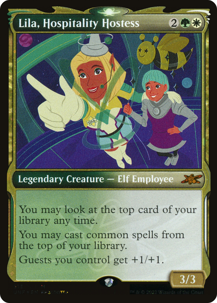 Lila, Hospitality Hostess (Showcase) (Galaxy Foil) (UNF-513) - Unfinity: (Showcase) Foil