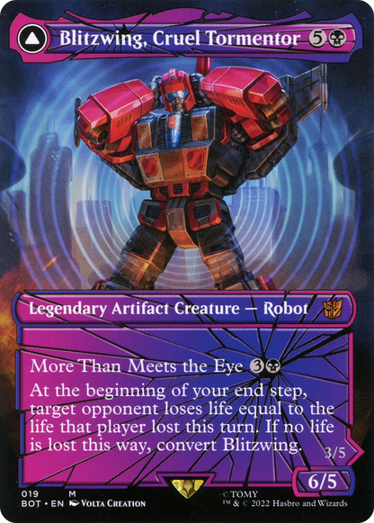 Blitzwing, Cruel Tormentor (Shattered Glass) (BOT-019) - Transformers: (convertdfc, shatteredglass) (Borderless) Foil