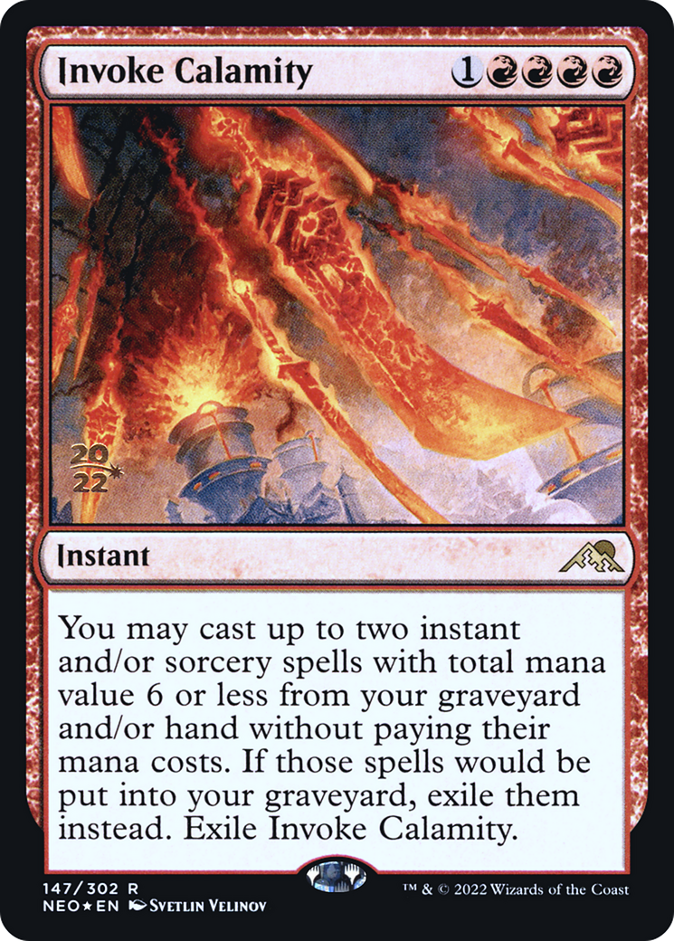 Invoke Calamity (PRE-147S) - Kamigawa: Neon Dynasty Promos Foil