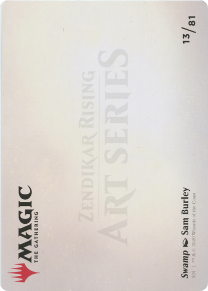 Swamp // Swamp (AZNR-013) - Zendikar Rising Art Series (Borderless) Foil