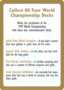 1997 World Championships Ad (WCD-) - World Championship Decks 1997