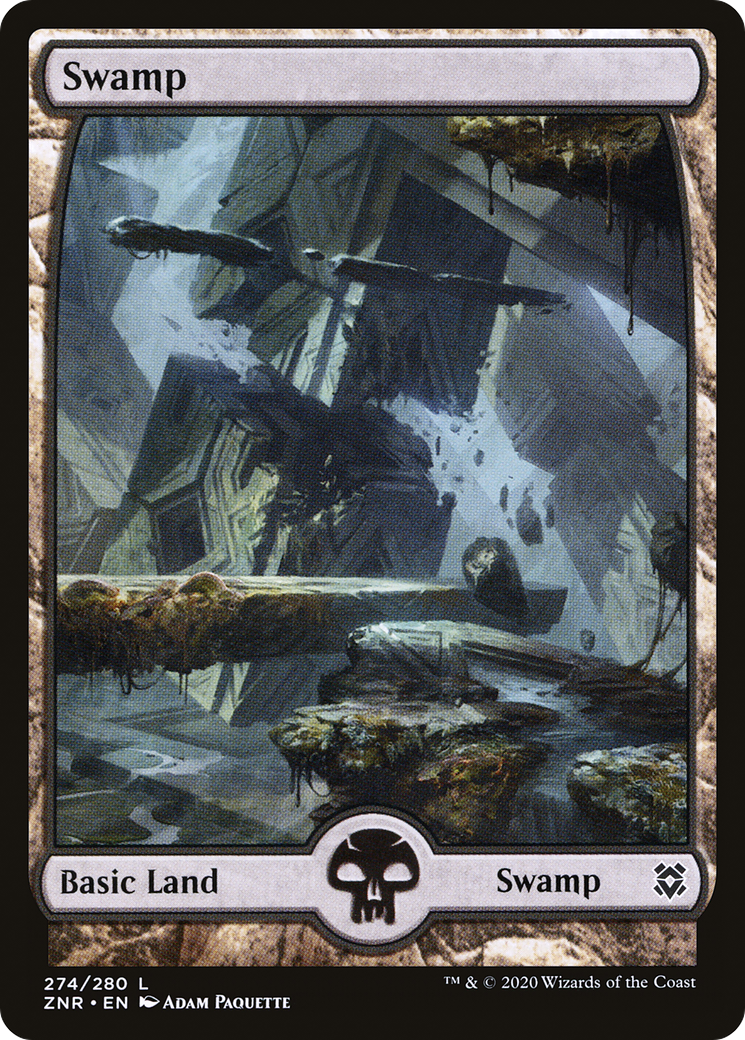 Swamp (274) - Full Art (ZNR-274) - Zendikar Rising Foil