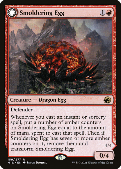 Smoldering Egg (MID-159) - Innistrad: Midnight Hunt: (Double Faced Transform) Foil