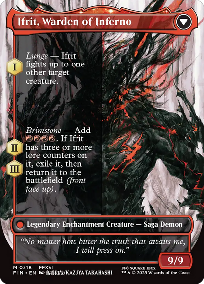 Clive, Ifrit's Dominant // Ifrit, Warden of Inferno (FIN-318) - FINAL FANTASY: (enchantment) (Borderless)