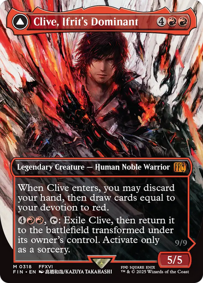 Clive, Ifrit's Dominant // Ifrit, Warden of Inferno (FIN-318) - FINAL FANTASY: (enchantment) (Borderless)