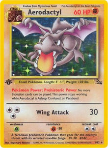 Aerodactyl (1) 001/62  - 1st Edition Holofoil Fossil - Holo Rare