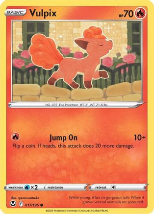 Vulpix 017/195  - Reverse Holofoil SWSH12 Silver Tempest - Common