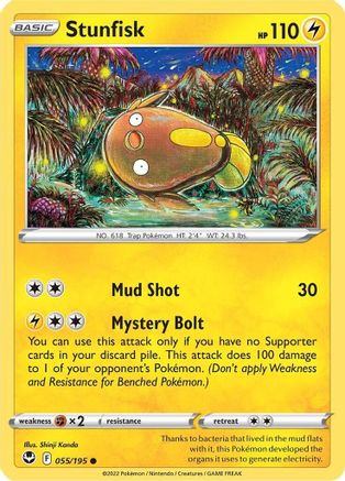 Stunfisk 055/195  - Reverse Holofoil SWSH12 Silver Tempest - Common