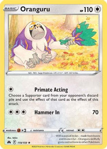 Oranguru 119/159  - Reverse Holofoil Crown Zenith - Rare