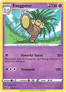 Exeggutor 058/159  - Reverse Holofoil Crown Zenith - Rare