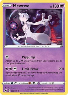 Mewtwo 059/159  - Holofoil Crown Zenith - Holo Rare