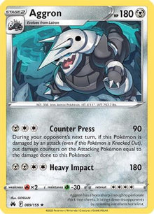 Aggron 089/159  - Reverse Holofoil Crown Zenith - Holo Rare