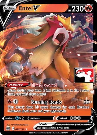 Entei V 022/172  - Holofoil Prize Pack Series Cards - Ultra Rare