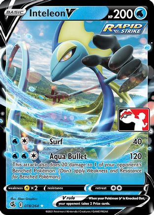 Inteleon V 078  - Holofoil Prize Pack Series Cards - Ultra Rare