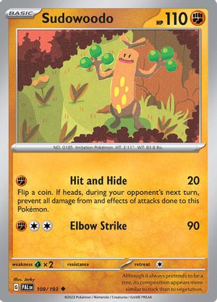 Sudowoodo 109/193  SV02 Paldea Evolved - Uncommon