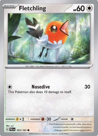 Fletchling 163/193  SV02 Paldea Evolved - Common
