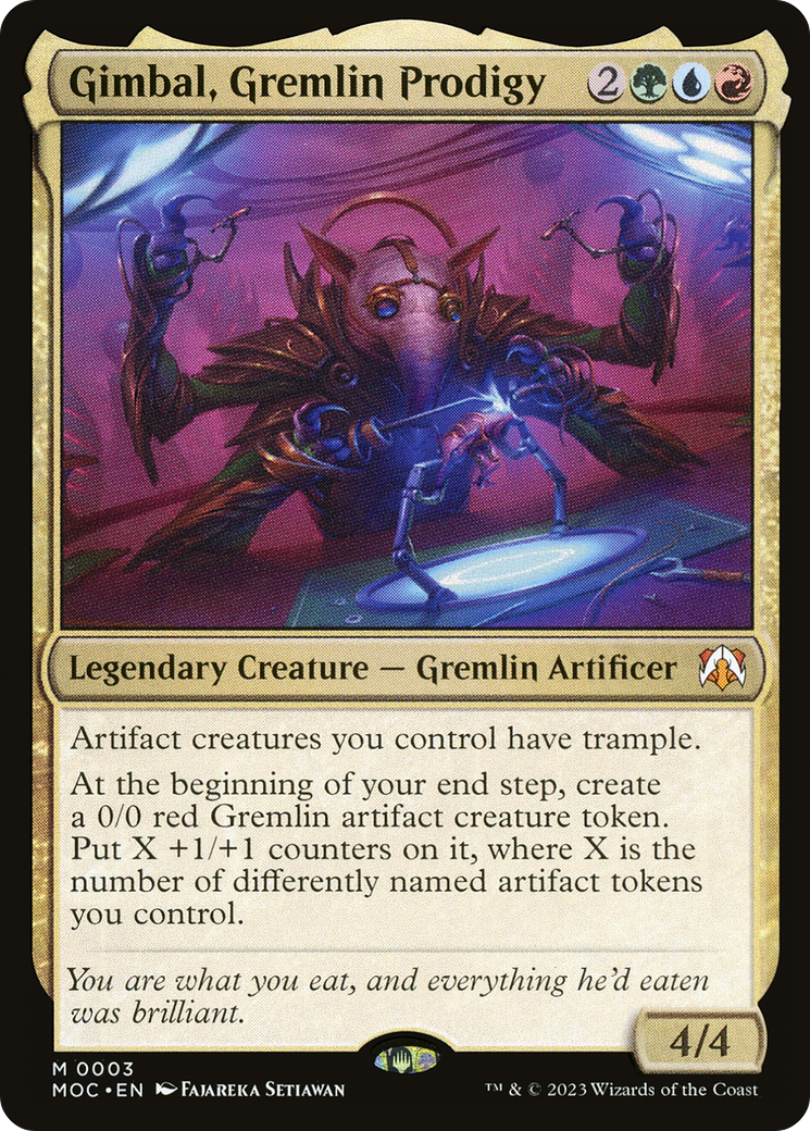 Gimbal, Gremlin Prodigy⁣ - Commander: March of the Machine⁣ (Mythic)⁣ [3]
