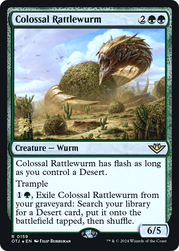 Colossal Rattlewurm (PRE-159S) - Outlaws of Thunder Junction Promos Foil
