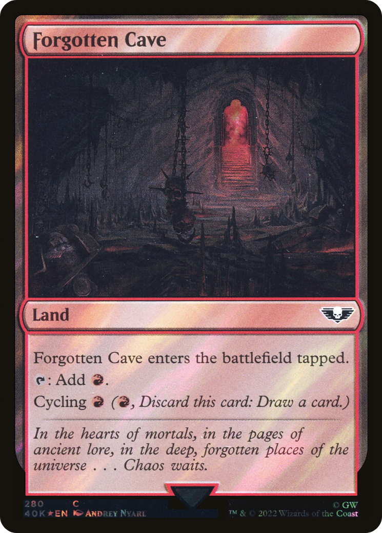 Forgotten Cave (Surge Foil) (40K-280★) - Warhammer 40,000 Commander Foil