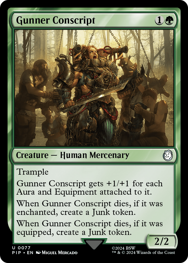 Gunner Conscript⁣ - Universes Beyond: Fallout⁣ (Uncommon)⁣ [77]