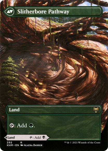 Darkbore Pathway (Borderless) (KHM-292) - Kaldheim: (Showcase) (Borderless) Foil