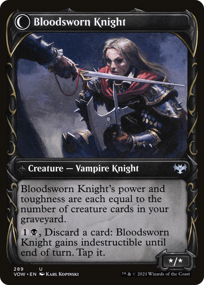 Bloodsworn Squire (Showcase) (VOW-289) - Innistrad: Crimson Vow: (Showcase, Double Faced Transform) Foil