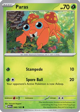 Paras 046/165  - Reverse Holofoil SV Scarlet & Violet 151 - Common