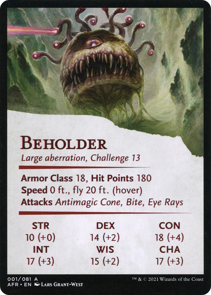 Baleful Beholder // Beholder (AAFR-001) - Adventures in the Forgotten Realms Art Series (Borderless) Foil