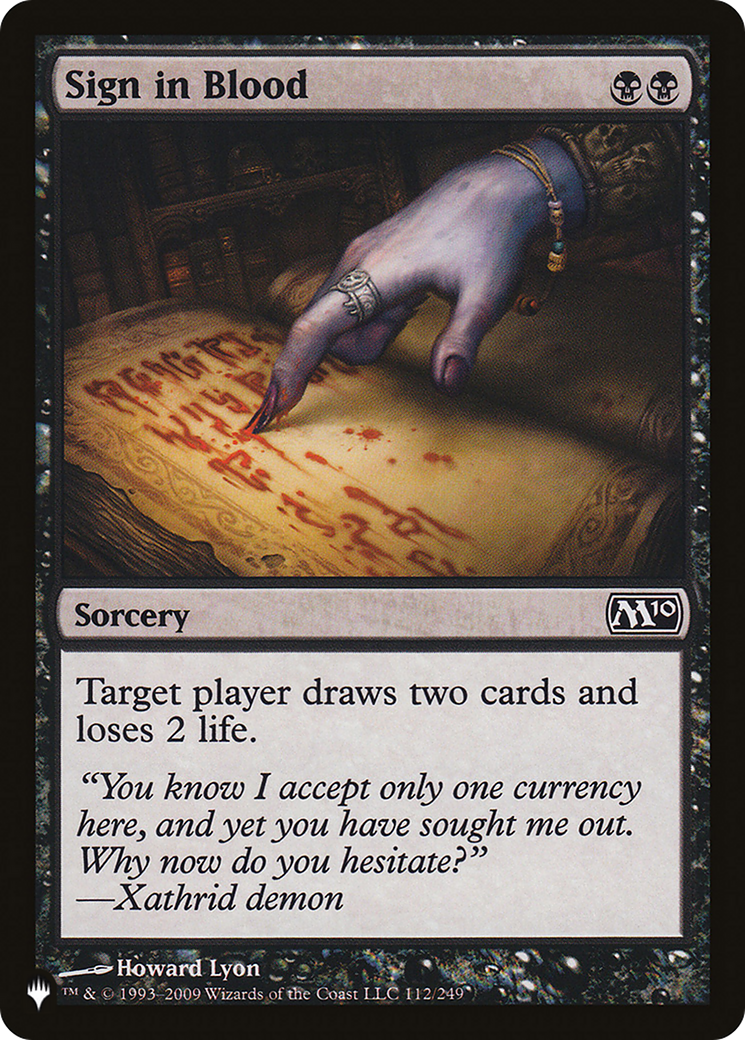 Sign in Blood (LIST-112/249) - The List