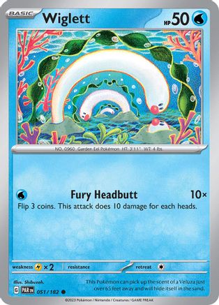 Wiglett 051/182  - Reverse Holofoil SV04 Paradox Rift - Common