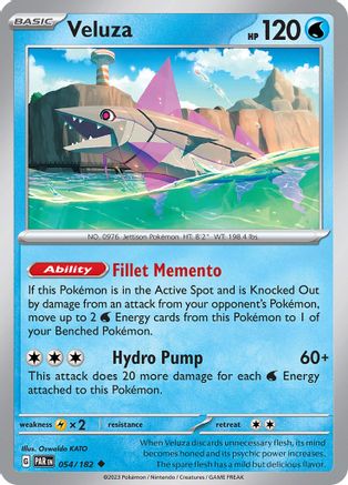 Veluza 054/182  - Reverse Holofoil SV04 Paradox Rift - Uncommon