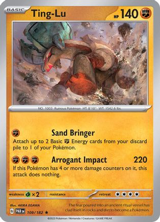 Ting-Lu 109/182  - Reverse Holofoil SV04 Paradox Rift - Rare