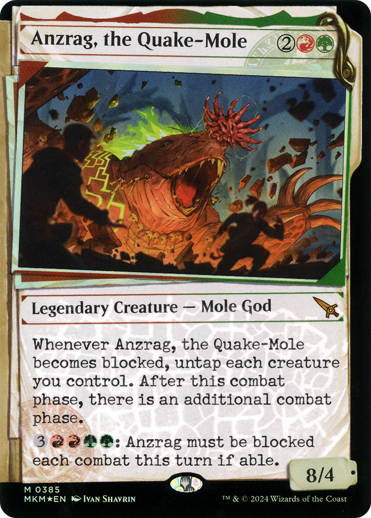 Anzrag, the Quake-Mole (Showcase) (Invisible Ink) (MKM-385) - Murders at Karlov Manor: (Showcase) Foil