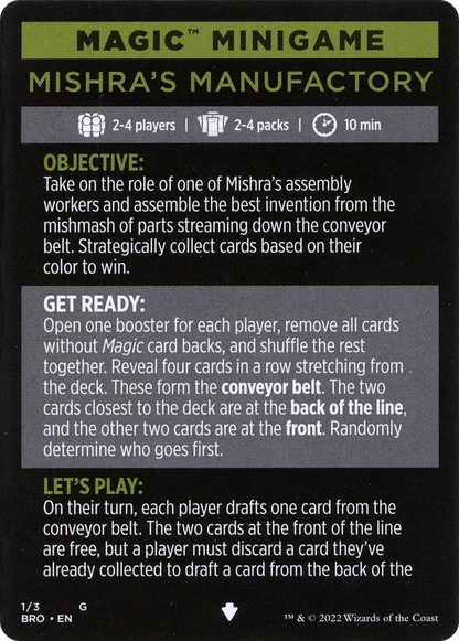 Mishra's Manufactory // Mishra's Manufactory (cont'd) (MBRO-001) - The Brothers' War Minigames